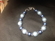 Blue beads and crystal bracelet