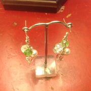Crystal, Amethyst freshwater Pearl Earrings