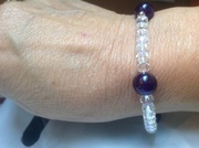 Crystal and Amethyst Elasticated bracelet