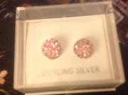 Shamballa Beads Pink set in Sterling Silver