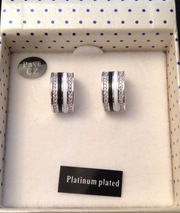 Platinum Plated White and Black enamel