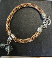 Handmade braided bracelet with Crystal charm