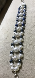 Faux Pearl & Crystal Bracelet - Image 2