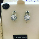 White gold Plated CZ earrings - Image 1