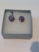 Lilac Crystal Earrings Set in Sterling Silver - Image 1