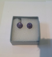 Purple Crystal Earrings set in silver
