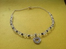 Navy Blue Crystal and Crystal Necklace - Image 1