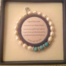 Freshwater pearls and turquoise elasticated bracelet - Image 1