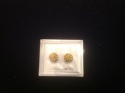 Gold Shamballa Earrings 925 Sterling Silver