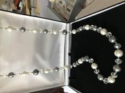  Faux grey and white Pearl Necklace