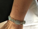 Aquamarine & Crystal elasticated Bracelet - Image 2