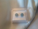 Shamballa turquoise beads earrings set in sterling silver - Image 1