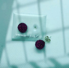 Red Shamballa bead earrings - Image 1
