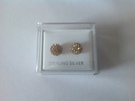 Gold Shamballa bead earrings set in sterling silver - Image 1