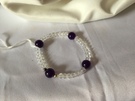 Ball beaded Amethyst & Crystal bracelet - Image 1