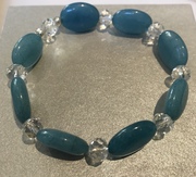 Aquamarine Stone with Crystal bracelet