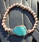 Rose Gold Plated with torquoise resin stone - Image 1