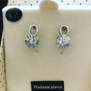White gold Plated CZ earrings