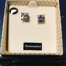 Cubic Zircon Platinum Plated Earrings - Image 1