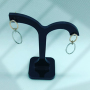 Two tone sterling silver hoop earrings