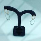 Two tone sterling silver hoop earrings - Image 1